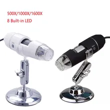 Пикселей 500X1000X1600X8 светодиодный цифровой USB микроскоп Лупа электронный стерео USB эндоскоп камера черный/белый