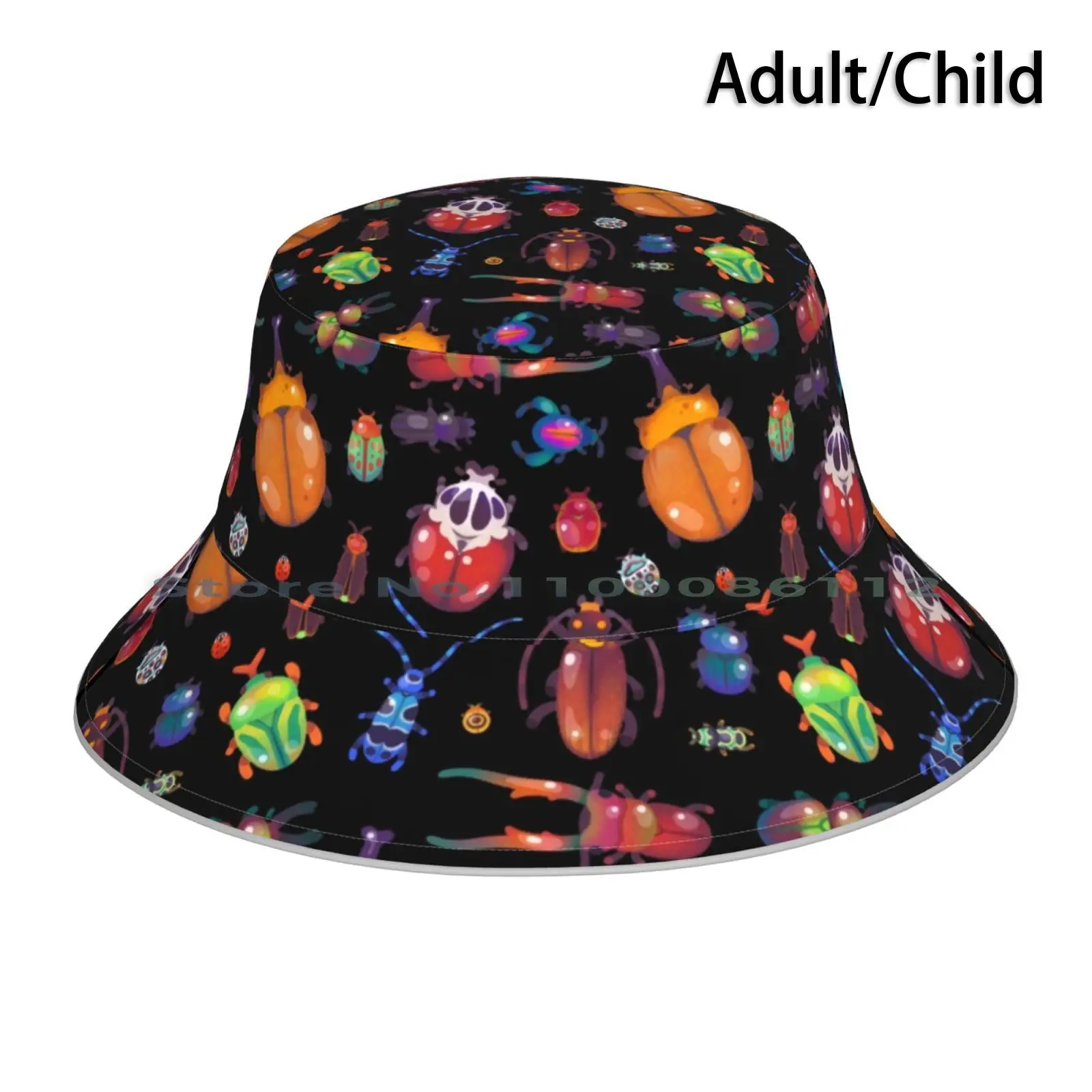 Beetle Bucket Hat Sun Cap Rhino Beetle Invertebrate Artroppod Entomology Kawaii Animal Dynastinae Lady Beetle Cute Insect Jewel