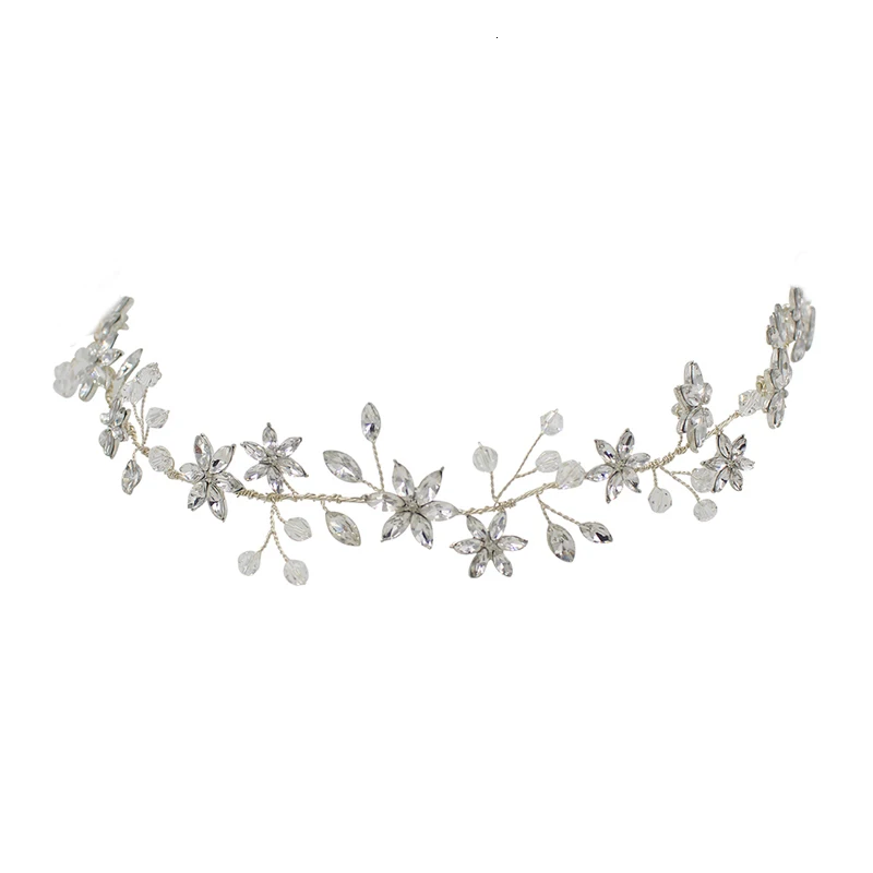 Clear Crystal Bridal Tiara Hair Vine Headpiece Headband Wedding Hair Accessories Hair Jewelry