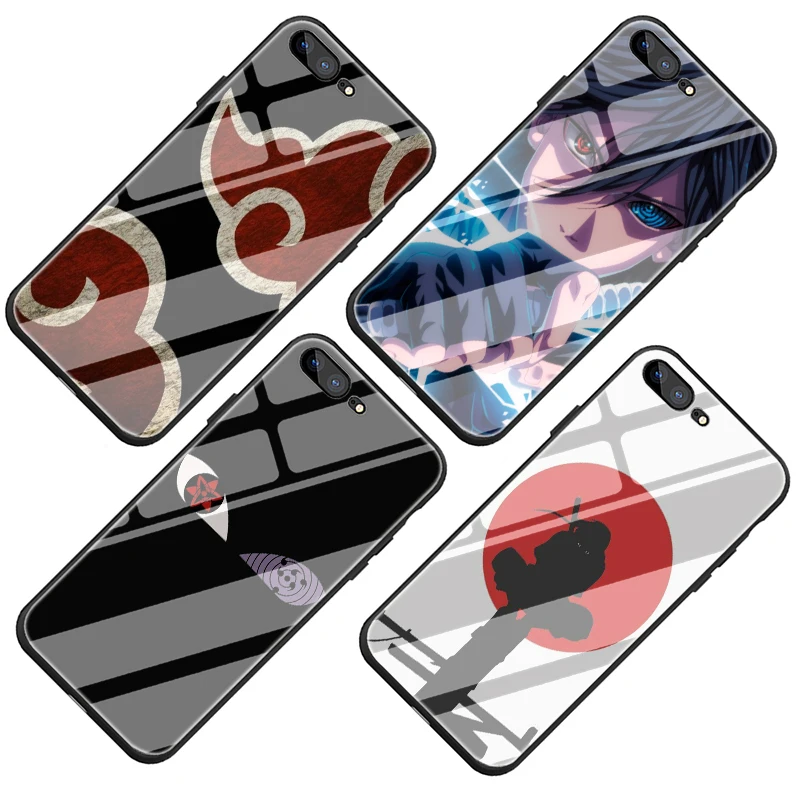 Uchiha Sasuke Uzumaki Naruto Tempered Glass phone case for iphone 5 5s SE 6 6s 7 8 plus X XR XS 11 pro Max
