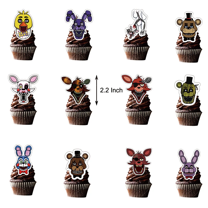 Five Night Freddy Birthday Party Decorations Paper Banner Cake Topper FNAF  Latex Balloons Freddy Fazbear Birthday Party Supplies