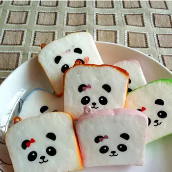

Soft Toast Phone Straps Rilakkuma Printed Lanyard Mobile Phone Strap Kawaii Sliced Bread Bag Accessories