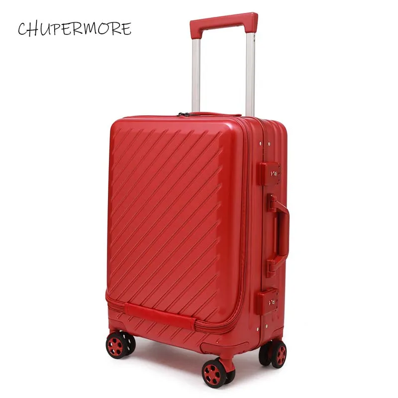 US $112.38 Chupermore Front Computer Bag PC Rolling Luggage Spinner Men Business Aluminum Frame Suitcase Wheels Women Carry On Travel