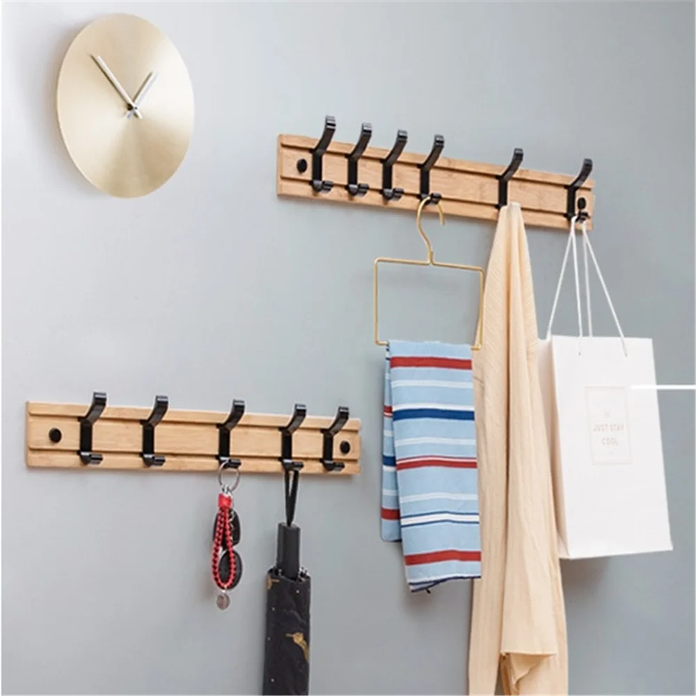 Wall Clothes Hooks Solid Wood Wall Hooks Towel Coat Clothe Racks Hook Shelf Living Room Wall Row