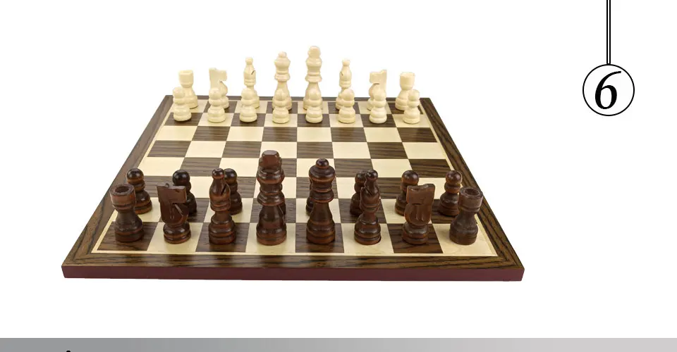 Easytoday Wooden Chess Game Set Wood Chess Pieces Short Tea Style Puzzle Chessboard Table Games High-quality (6)