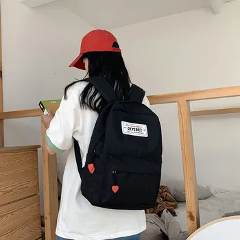 

Teenager Girl School Backpacks Adolescence Student School Bag Female Noteboot Waterproof Canvas Satchel Back Pack #P