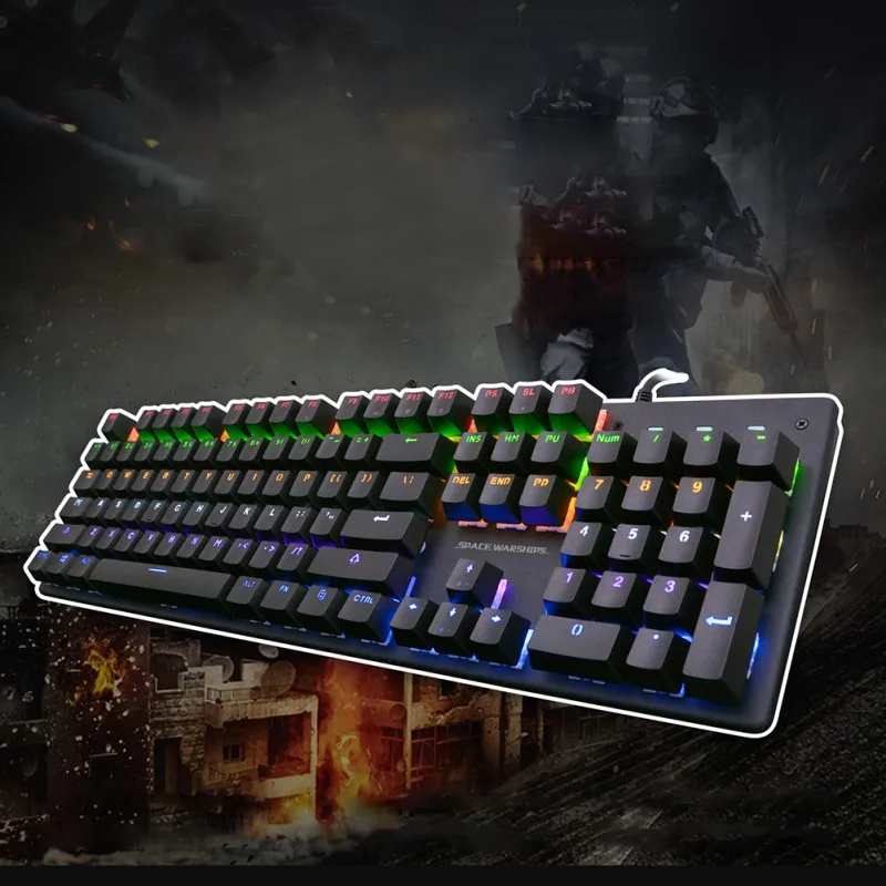 Greatlizard JK300 эргономичный дизайн механическая клавиатура с радужной светодиодный подсветкой Нескользящая и влагостойкая клавиатура