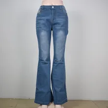 Новое поступление, женские джинсовые брюки-карандаш, зимние джинсы средней посадки, джинсовые джинсы с карманами, штаны клеш на пуговицах, джинсы Y919