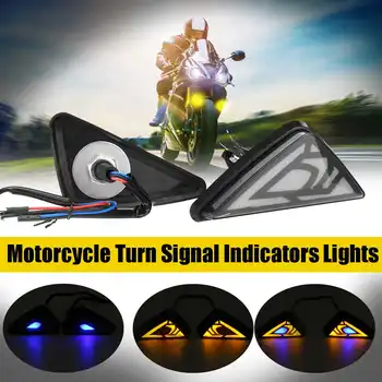 

2pcs Motorcycle Turn Signal Indicators Lights Yellow 3 Wire 12V High Brightness Amber LED Light Motorbike Refit Lamp Universal