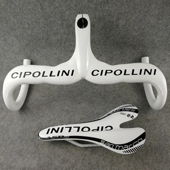 

White with Black logo UD Matte Glossy Cipollini carbon road bike Handlebar Seat