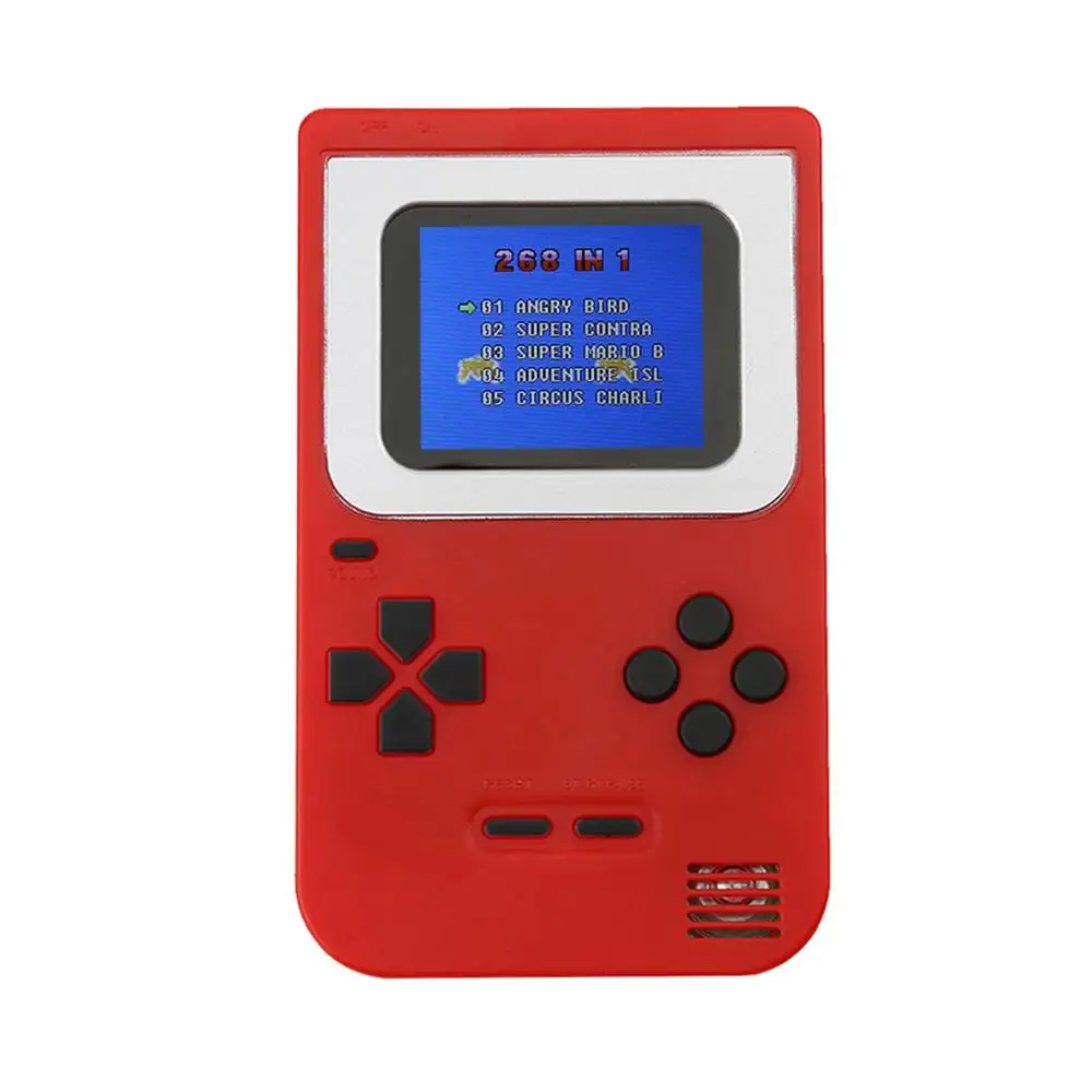 Retro 2 Inch Color LCD Screen Mini Handheld Game Player Built-in 268 Classic No Repeat for Games Game Console for Kids Gifts - Цвет: Red