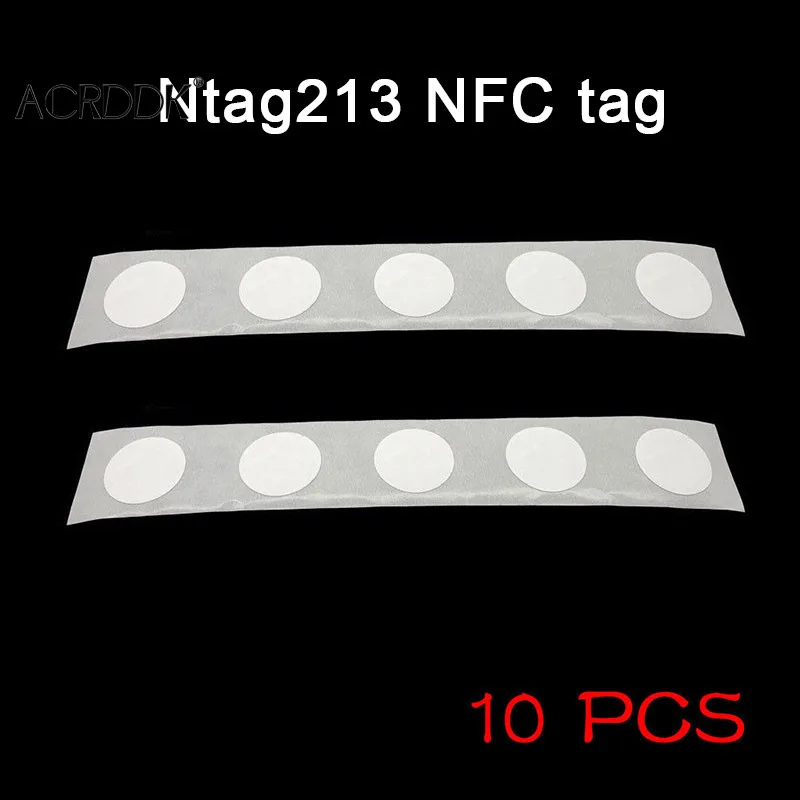 10pcs NFC Tags NTAG 213 Stickers for iPhone 13.56 MHZ 25mm Chip Universal Label RFID Tags and All NFC Phones 144/504/888 Byte