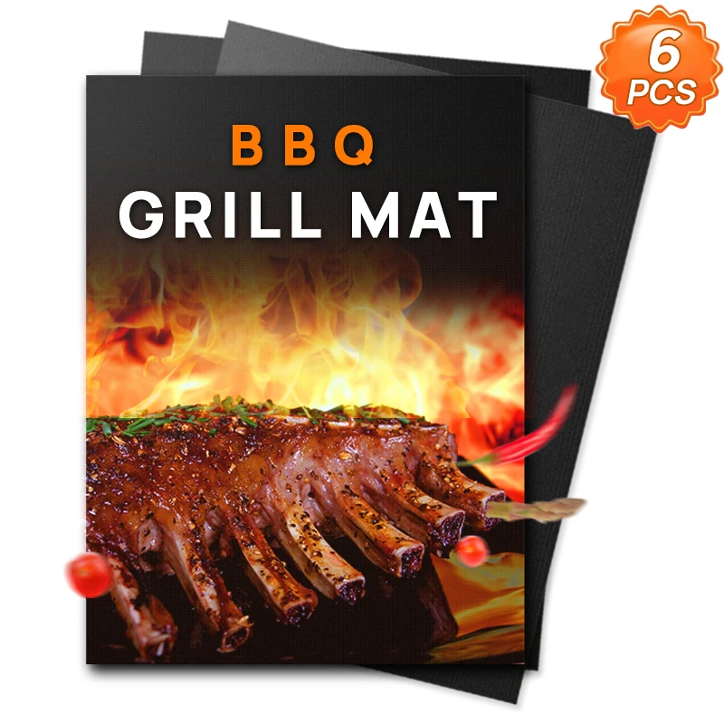 

3/5/6PCS 40x33CM Grill Mat Reusable Non-Stick Coating Barbecue Grilling Sheet Liner Bbq Mat Tools BBQ Tools BBQ Accessories