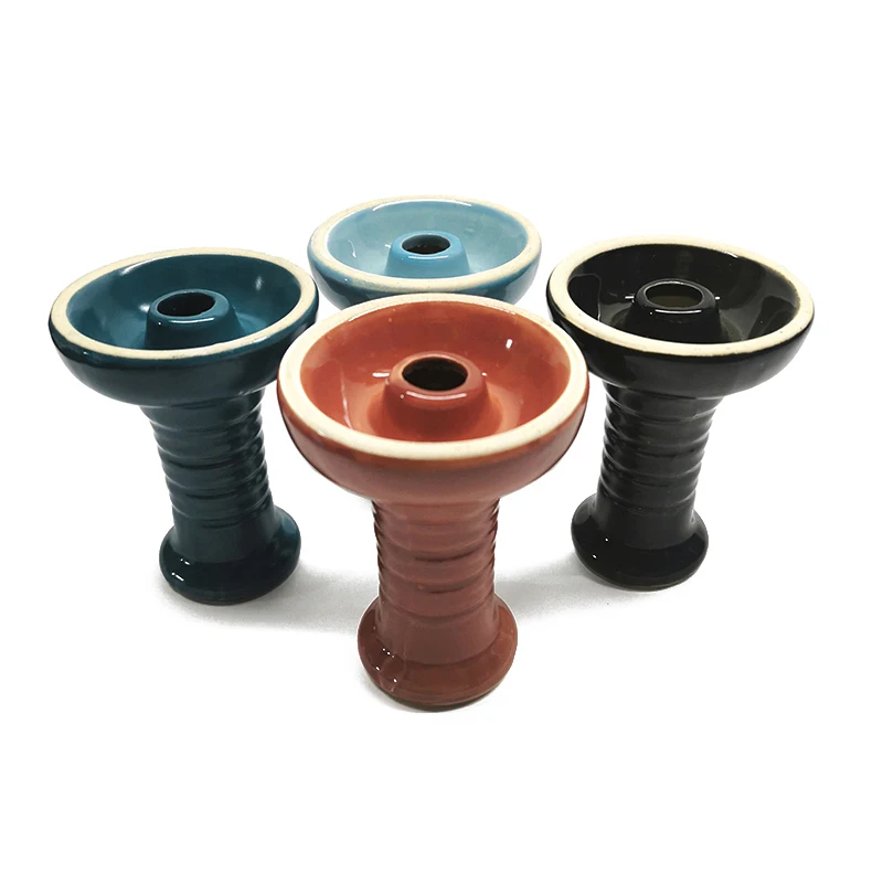 Funnel Ceramic Hookah Bowl Black Shisha Cup Green Flavor Holder Yellow Hookha Head Red Narguile Smoking Blue Phunnel Tobacco Pot