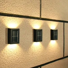 

2PCS Solar Wall Lamp Outdoor Decoration Garden Courtyard Household Wall Lamp IP65 Waterproof Upper and Lower Luminous Wall Lamp