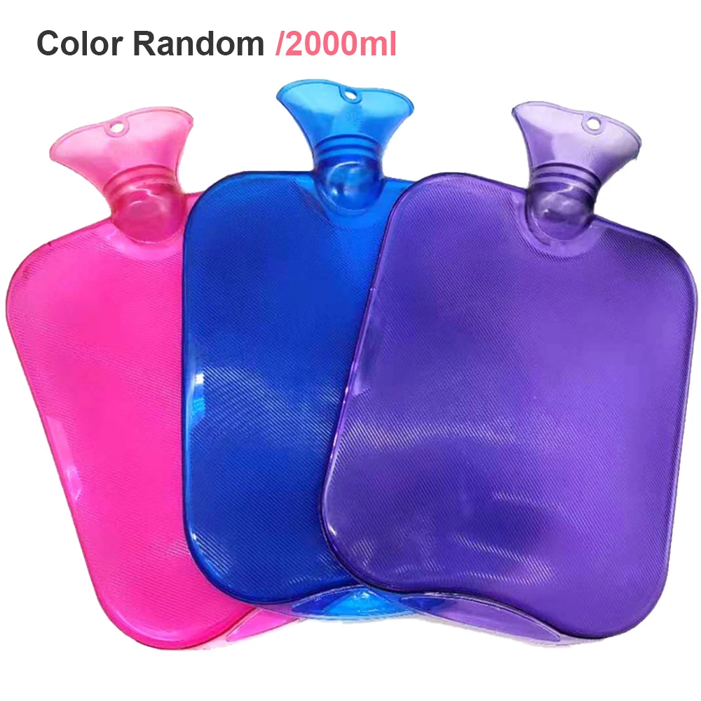2000ml Transparent Милые Мультяшные 2000 мл толстые горячие портативные бутылки для воды, резиновые зимние теплые бутылки для воды, грелка для рук для девочек, карманный мешок для горячей воды - Цвет: 2000ml Transparent