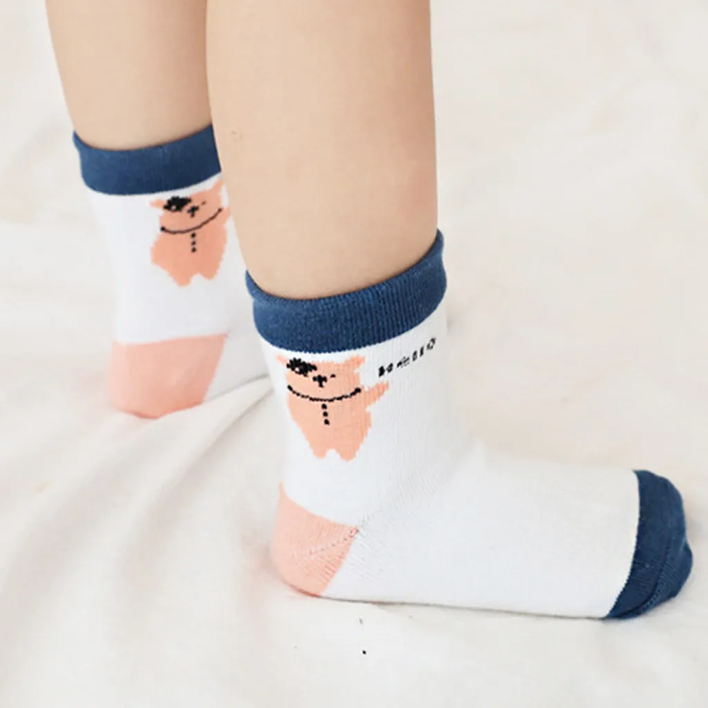 Детские носки для маленьких девочек и мальчиков 0-12 лет, милый мультяшный принт, хлопковые мягкие теплые носки средней длины, удобный стиль, мода
