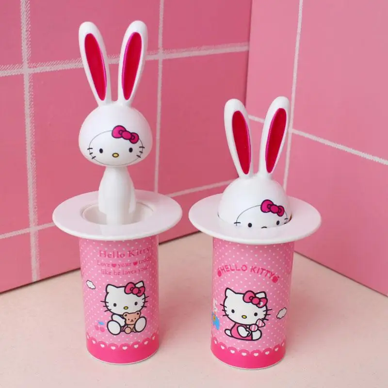 Hello Kitty Cartoon Automatic Toothpick Bucket Creative and Exquisite Pressing Toothpick Holder Cotton Swab Holder Toothpick Box