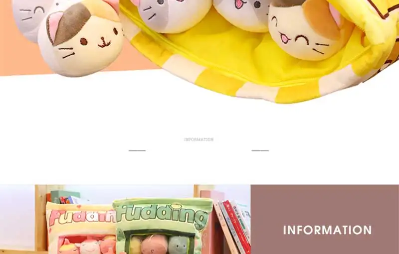 Кошка кукла большой мешок маленькая кукла плюшевая игрушка снек Подушка девочка Спящая Милая кровать подарок мальчик девочка подарок на день рождения