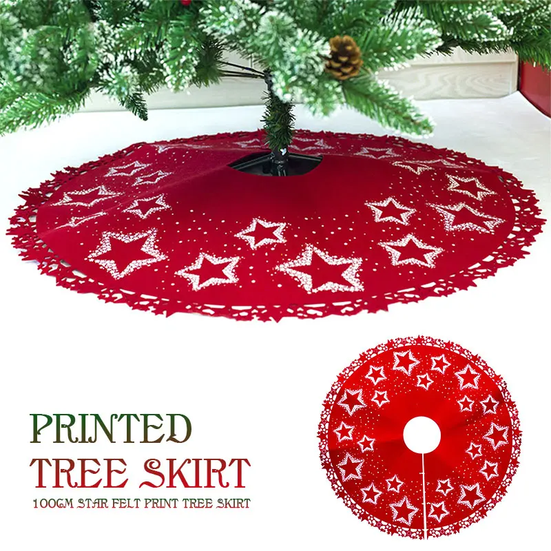 

Star Print Christmas Tree Dress Christmas Tree Stand Christmas Tree Skirt Garden Home Decoration Market Felt Floor Mat Winter