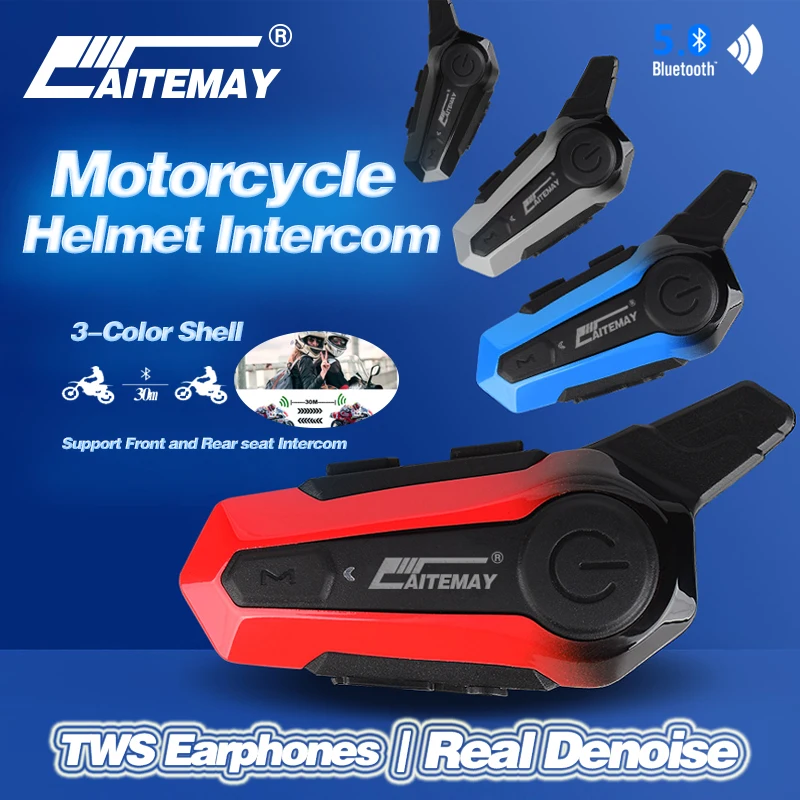 AITEMAY TWS True Lossless Denoise Headphones Motorcycle Helmet Bluetooth E1 Intercom 2 Driver Wireless Headset Drop Shipping | Автомобили
