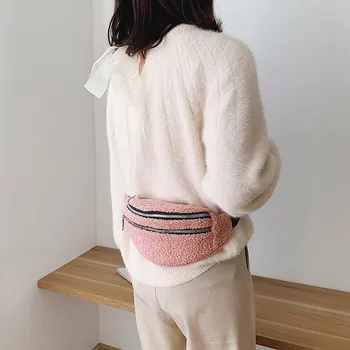 

Plush Fanny Pack Women Plush Waist Bag Men Winter Bum Bag Female Travel Bum Hip Coins Phone Pouch Casual Chest Bag #T1G