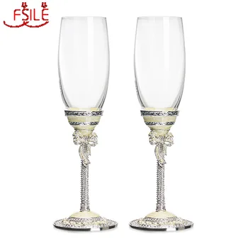 

2 PCS /Set Crystal Wedding Toasting Champagne Flutes Glasses Drink Cup Party Marriage Wine Decoration Cups for Parties Gift Box