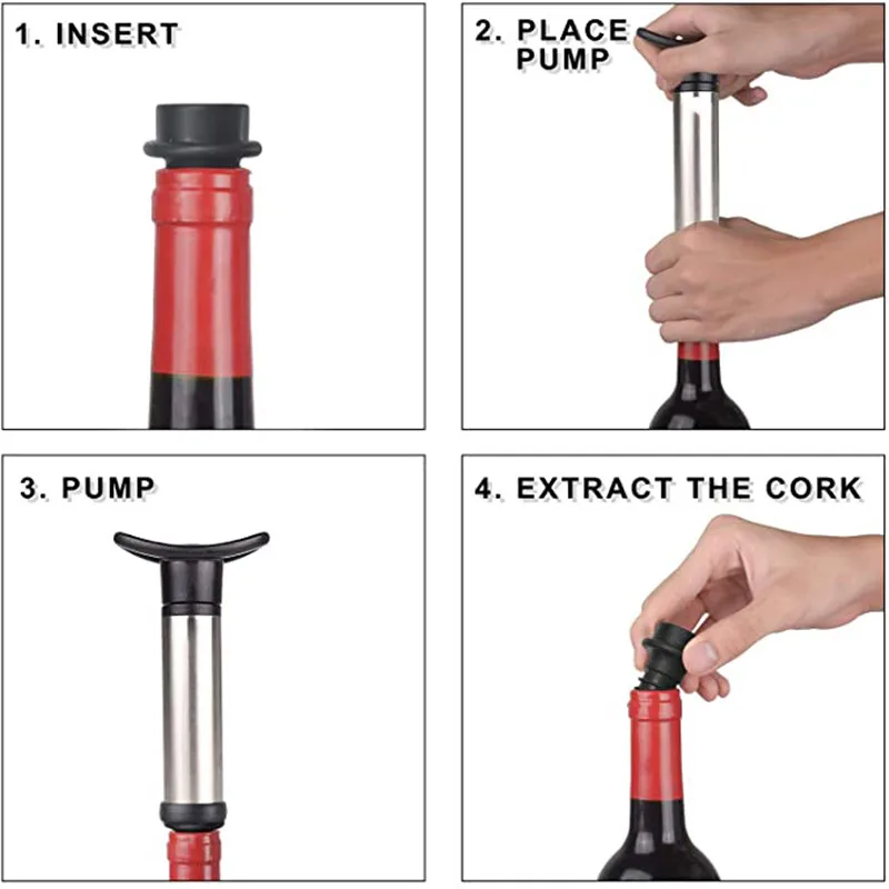Wine Stopper Vacuum Wine Pump Preserver Aerator Rubber Stoppers Sealing Preserver Drinks Bottle Silicone Caps wine stopper