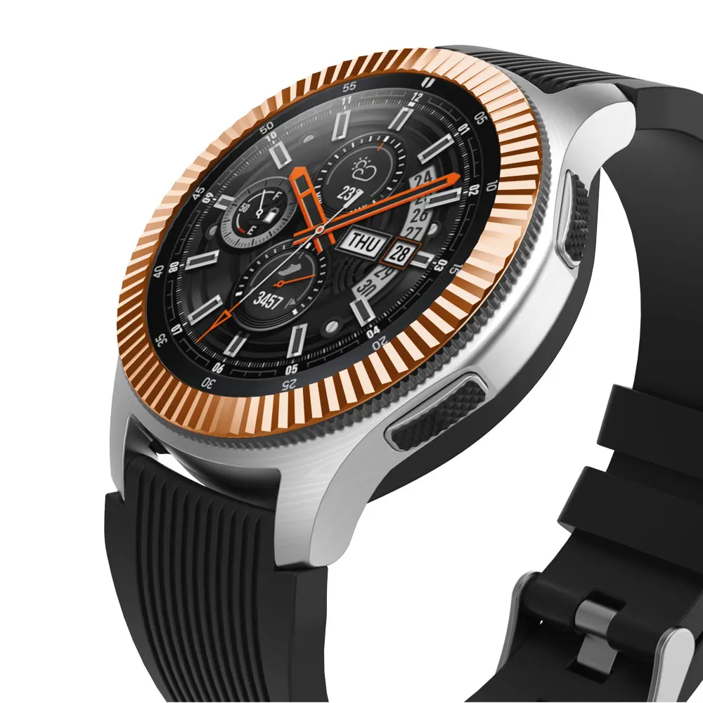 Алмазный металлический ободок чехол для samsung Galaxy Watch 42 мм/46 мм gear S3 клеющаяся крышка ремешок аксессуары для часов