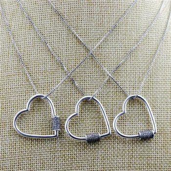 

16inch 5pcs/lot New design heart cz necklace,plated clasp accessories,popular copper chain necklace cheap wholesale