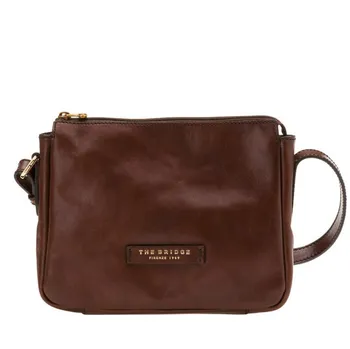 

Handbag Baguette THE BRIDGE adjustable shoulder bag zip lock bag shoulder bag female woman made in Italy leather Brown Brown 25x20x7 Cm 44428501