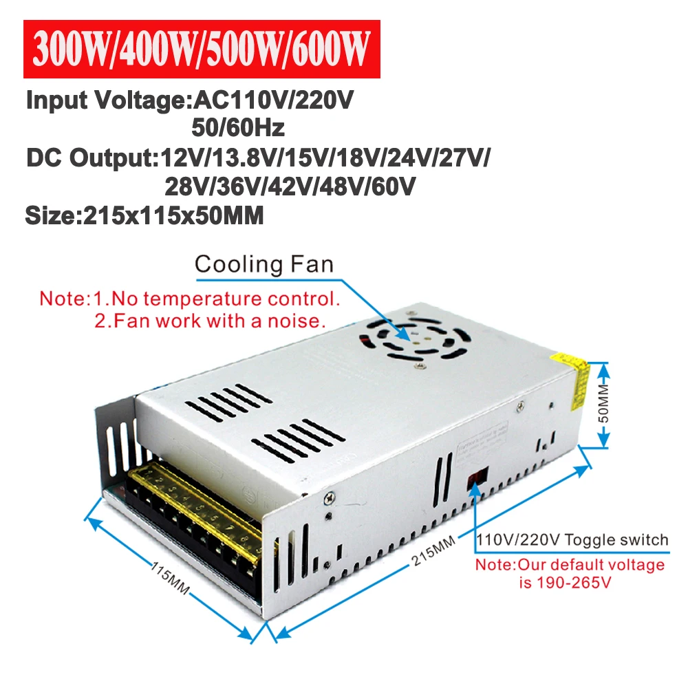 300W-600W