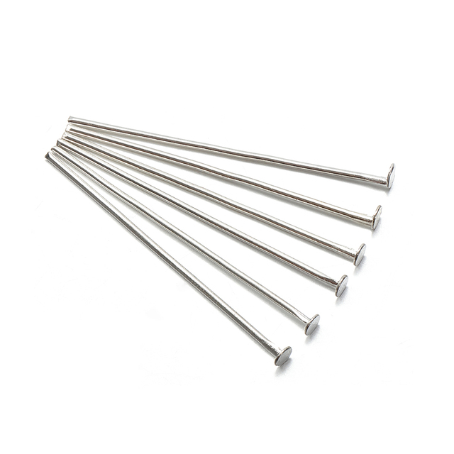 Flat Head Pins 18 20 25 30 35 40mm Eye Pins Rod Findings For Diy Jewelry Making Beading Connector Accessories Supplies