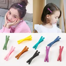 Японский Корейский простой Сладкий Девушки Сердце макароны заколки Длинные клип тусклый польский крест Детская повязка на голову аксессуары для волос