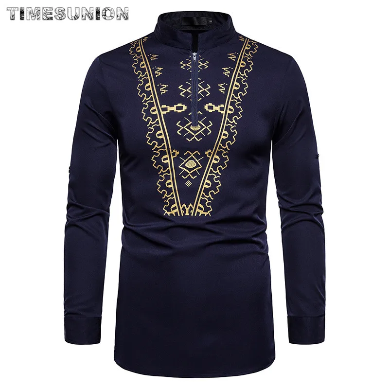 Африканская печать Дашики Мужская рубашка тонкий длинный рукав Chemise Homme этнический Тотем дизайн мужские платья рубашки Свадебная вечеринка Camisas