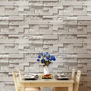 

Modern Stacked brick 3d stone wallpaper roll grey brick wallpaper wall background wallpaper for living room pvc vinyl wall paper