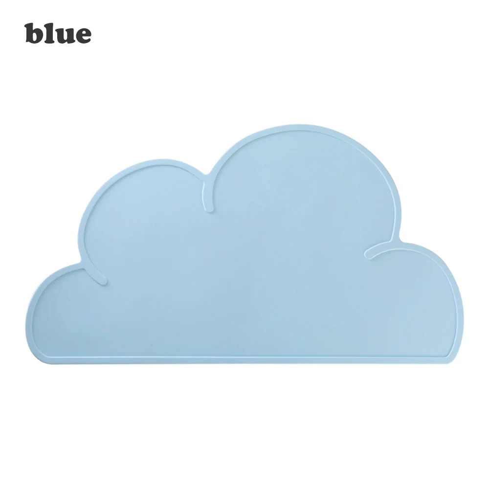 blue 1 шт. в форме облака коврик для тарелок для детей пищевой силиконовый Настольный коврик водонепроницаемый Теплоизоляционный кухонный гаджет легкая чистка - Цвет: blue