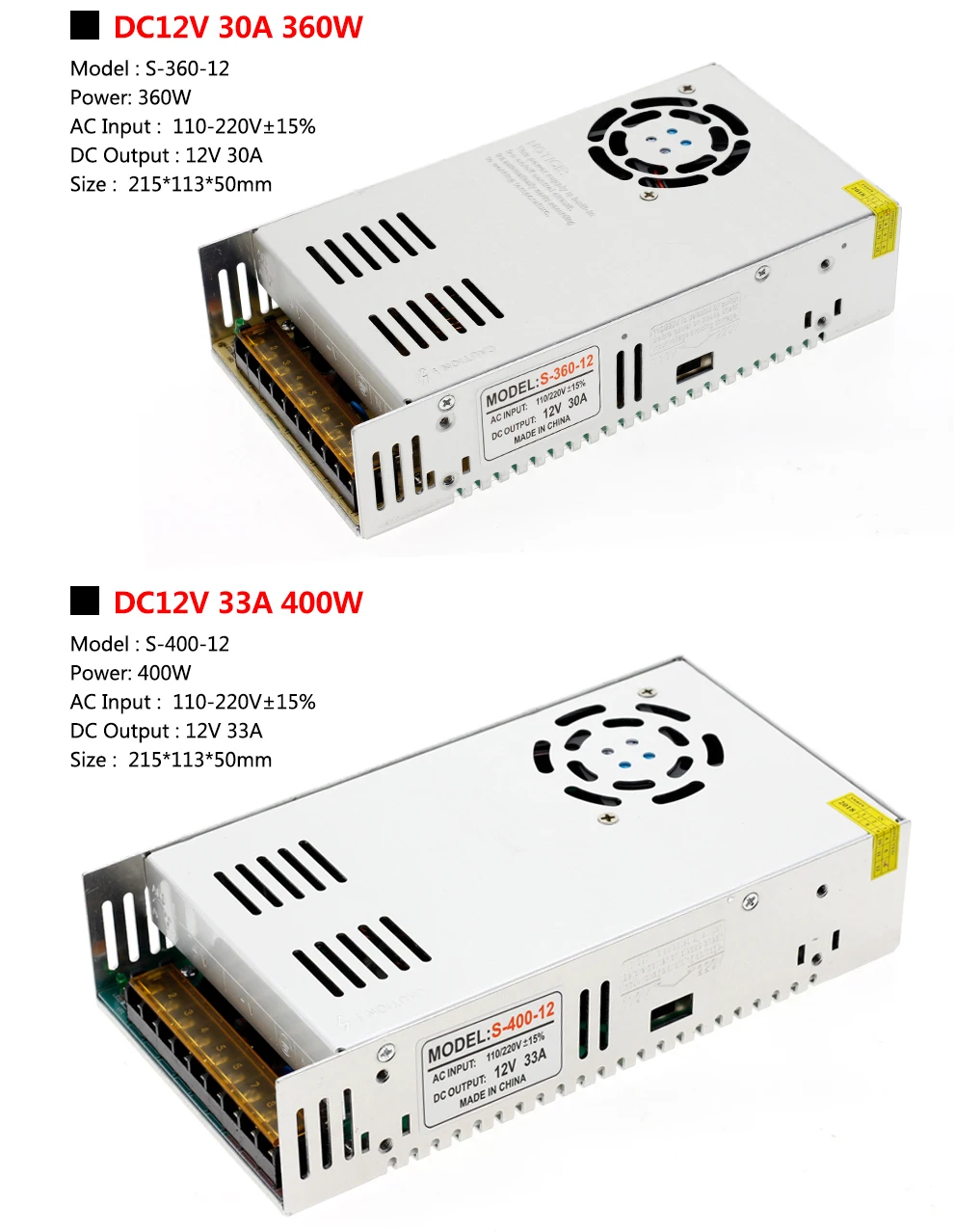DC12V трансформаторы Высокое качество 60W 100W 200W 300W 400W 500W 600W светодиодный Питание адаптер драйвер для Светодиодные ленты света