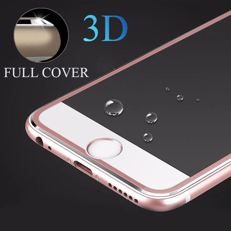 

9H 3D Titanium Alloy Metal Frame Curved Full Cover Tempered Glass Anti Shock Screen Protector Guard Film for IPhone 7 6s 6 Plus