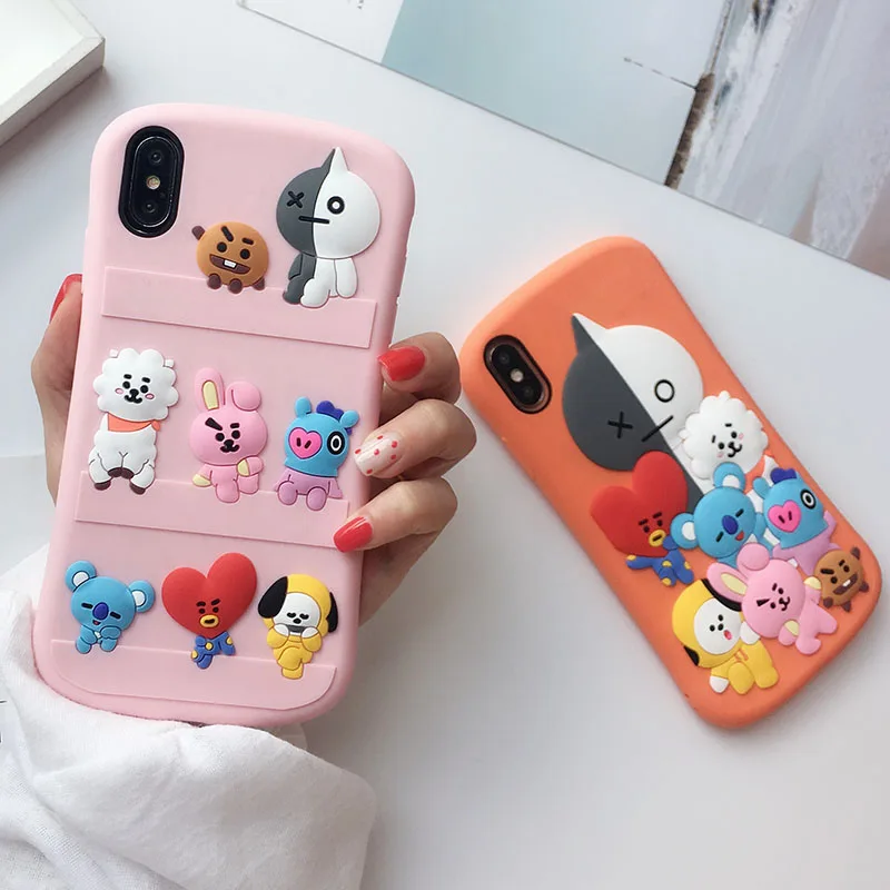 3D Cute Cartoon Dog Sheep Cat Case For Apple iphone 6 6S 7 8 Plus XS 11 Pro Max Doll Case Soft Silicone Phone Cover
