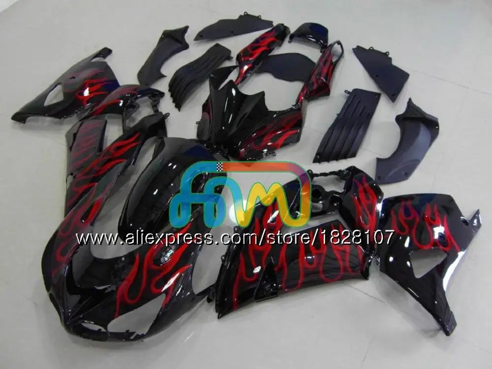 Инъекции для KAWASAKI ZX 14R ZX14R 06 07 08 09 10 11 21BS. 129 ZZR1400 ZX-14R 2006 2007 2008 Черный Серый 2009 2010 2011 обтекатель - Цвет: No. 25