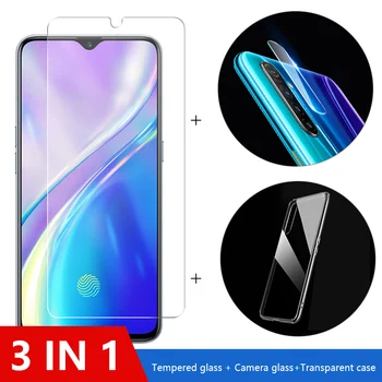 Перейти на Алиэкспресс и купить 3-в-1 чехол + стекло для камеры realme xt X50 Защитное стекло для экрана на realme X2 5 6 pro 5i c3 A5 A9 2020 защитное стекло
