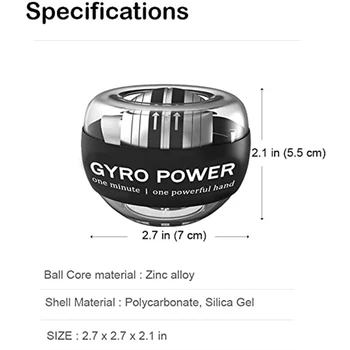 Autostart LED Gyro PowerBall Hand Shake Gyroscope Wrist Ball 2