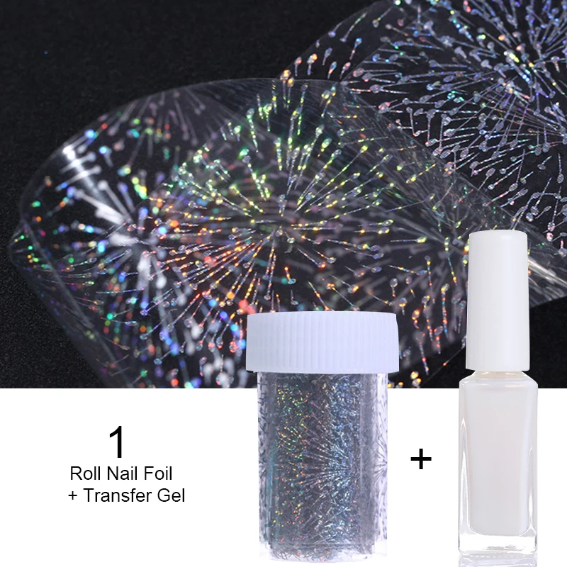 2Pcs Set 6 Ur Sugar фольга на клеевой основе набор Звездная Голографическая клейкая пленка для переноса ногтей маникюр Клей для накладных ногтей звезда клей фольга бумага - Цвет: 2Pcs Set 6