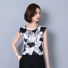  2022 Fashion Sleeveless Chiffon Women's Clothing Geometric Striped Plus Size 5XL Women Blouse Shirt Women's Tops Blusas D733 30 
