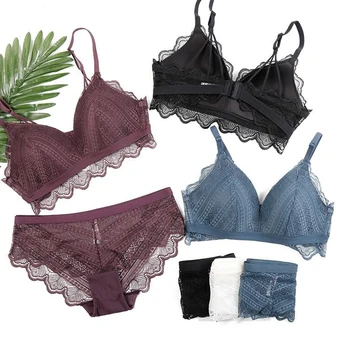 

Free Shipping New Sexy Lace underwear Ladies' Push up 3/4 bra set High Quality Women's Lingerie(4 Color)
