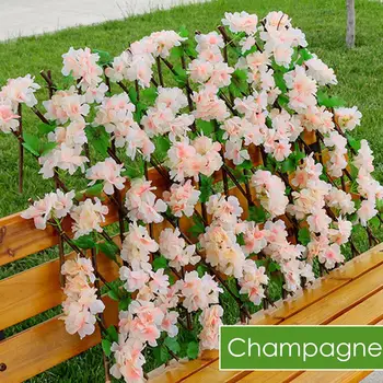 

Artificial Flowers Leaves Telescopic Fence Balcony Fence Privacy Screen Garden Home Wall Decor Wedding Backgroud Garden Fence