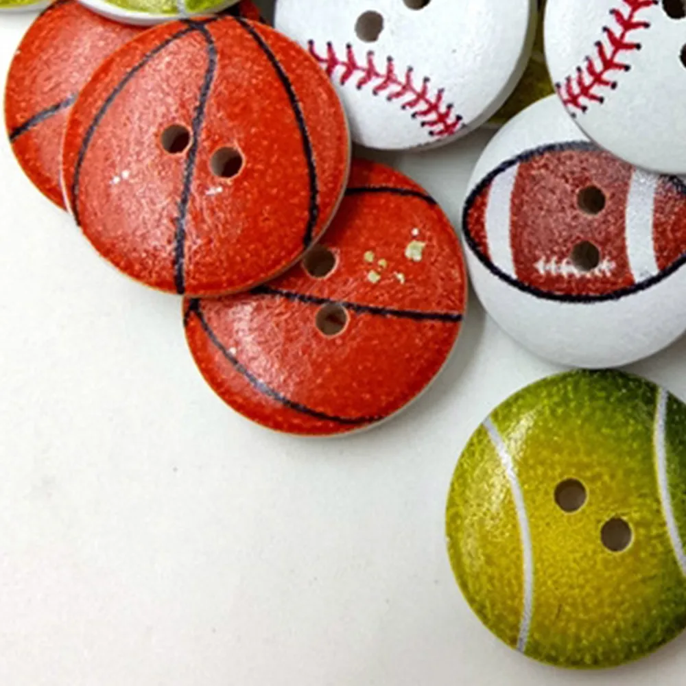 50pcs/pack Kawaii Fashion Bulk Mixed Ball Wood Button Sewing Accessories Decorative Buttons Scrapbooking Handmade Craft DIY | Дом и сад