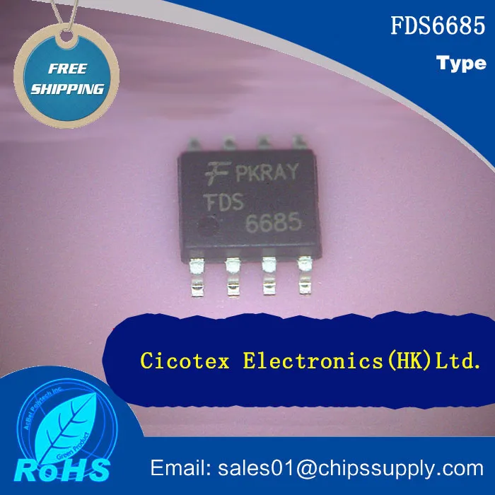 

10 шт./лот FDS6685 6685 SOP8 MOSFET P-CH 30 V 8.8A 8soic