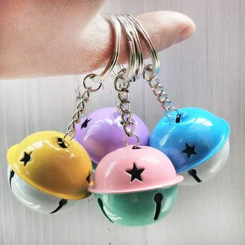 

Christmas Tree Decor Fashion Cute Metal Colour Bell Key Ring for Pendant Keyrings Ornaments Accessories Car Keychain